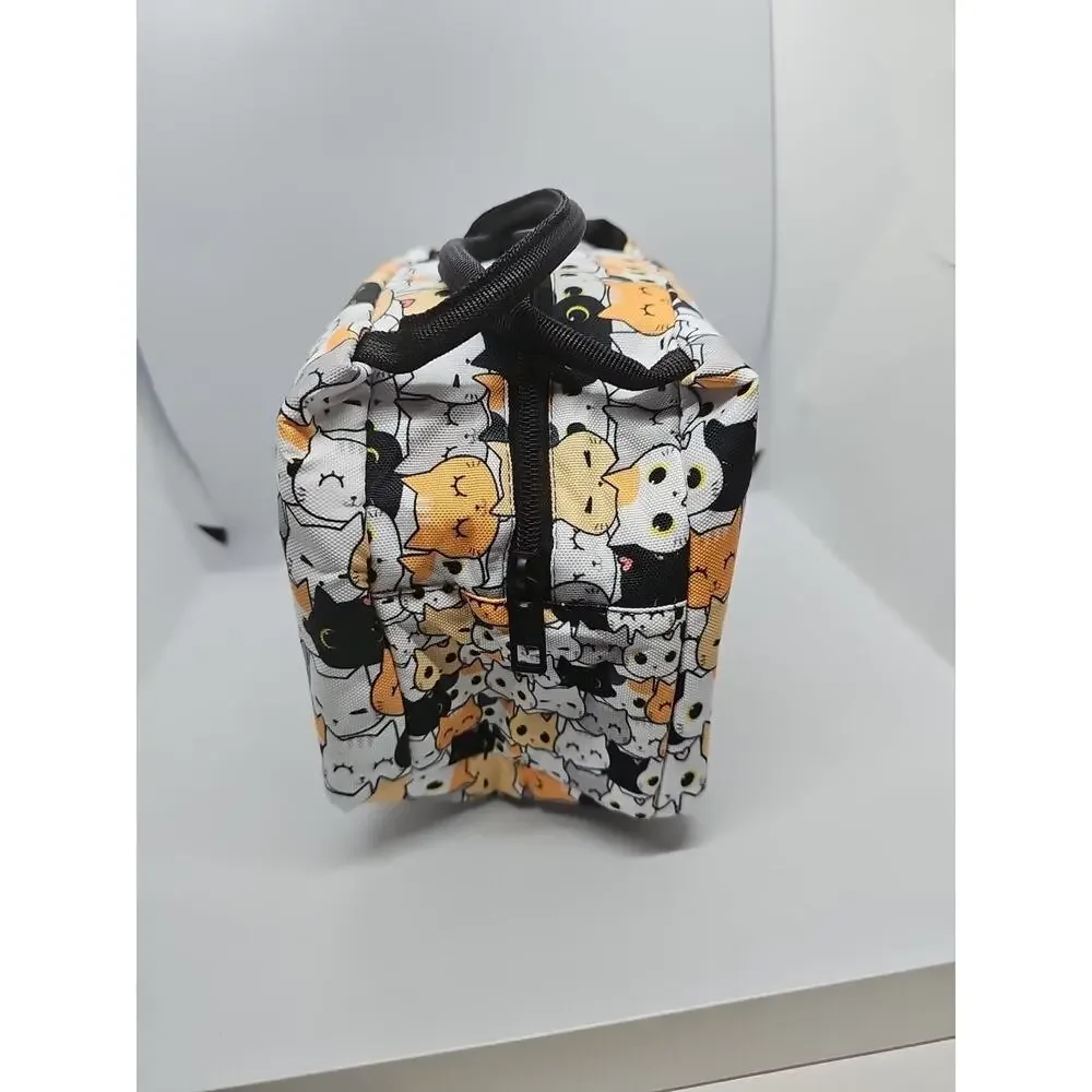 YORWPEX Cute Cat Insulated Lunch Bag Cooler Tote School Work NEW